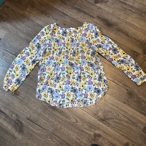 Jane and Delancey - Floral Blouse with Yellow and Blue Accents - Picture 2 of 10